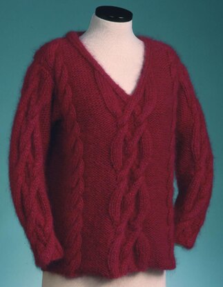 V-Neck Cable Pullover #124