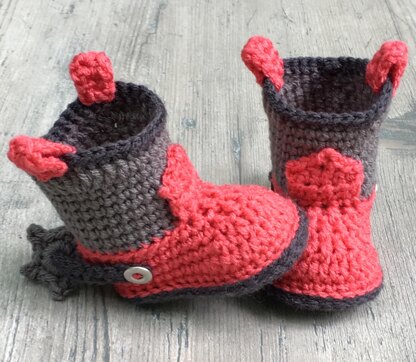 Baby Cowboy Booties Crochet Pattern