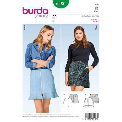 Burda Style Pattern B6480 Misses' Mini Skirts - Paper Pattern