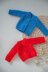 Knitted red cardigan for doll