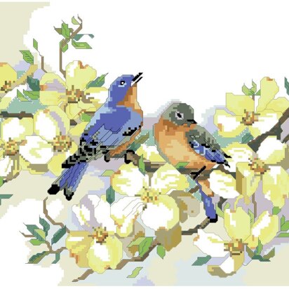 Bluebirds and Dogwood - PDF