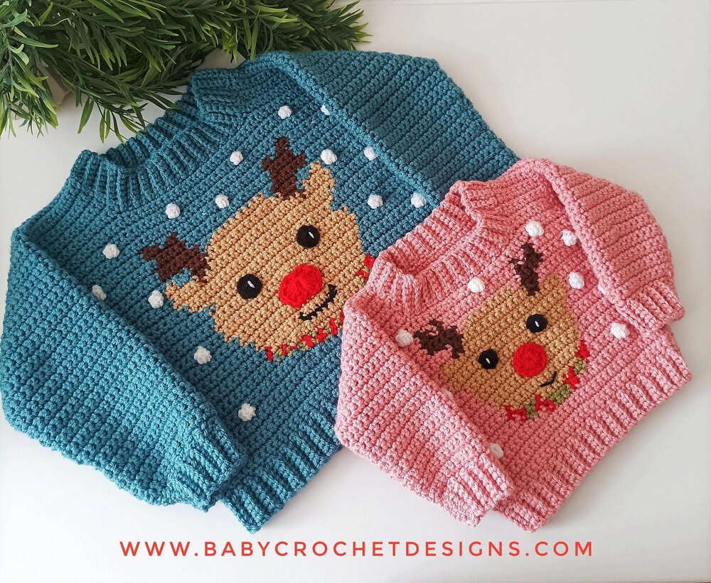Little Reindeer Jumper Crochet pattern by BabyCrochetDesigns