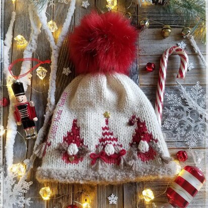 Jingle Gnomes beanie - knitting pattern