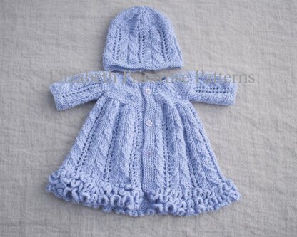 Triple Frill Doll Dress and Hat Knitting Pattern P59 – Elizabeth Primrose Patterns