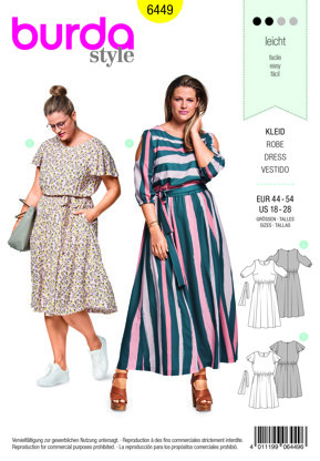 Burda Style Women's Summer Dress B6449 - Paper Pattern, Size 18-28