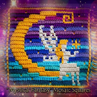 Mystical Fantasy Mosaic Square - Moon Faery