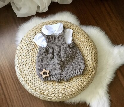 Harmony Basketweave Baby Boy & Girl Romper N 635