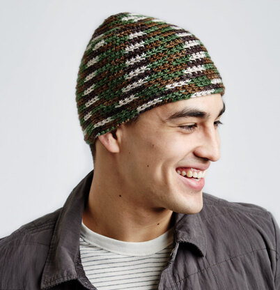 Camo Hat in Caron Simply Soft Camo - Downloadable PDF