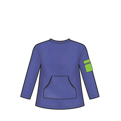 Simplicity S9028 Girls & Boys Knot Tops with Hoodie - Paper Pattern, Size A (8-10-12-14-16)