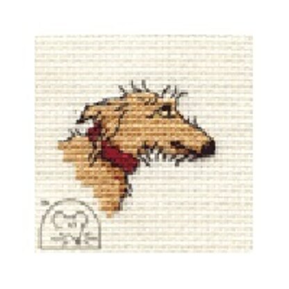 Mouseloft Paw Prints Lurcher Cross Stitch Kit - 64mm