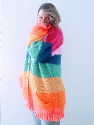 Oversized rainbow cardigan