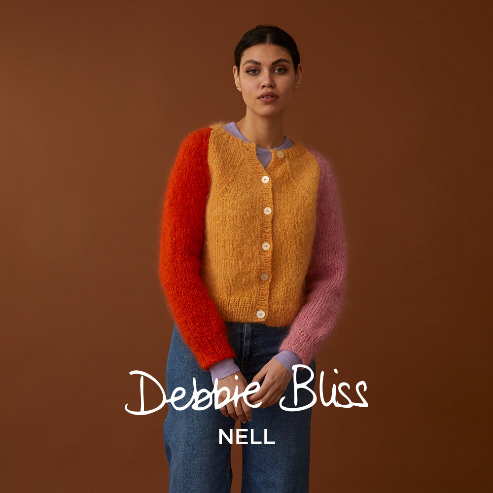 Three Color Cardigan - Knitting Pattern for Women in Debbie Bliss Nell by  Debbie Bliss