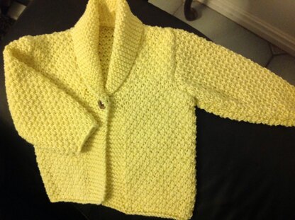 Versatile baby Cardigan or Vest with shawl collar P081