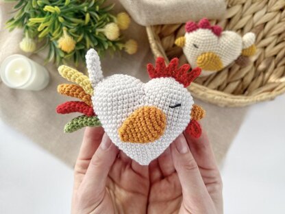 Crochet chicken and rooster toy Amigurumi pattern chick Crochet ornament Easter decorations