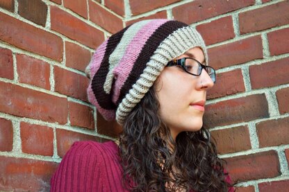 Simple Striped Slouchy Beanie Cap Hat