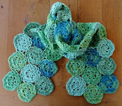 Swirling seas crochet scarf
