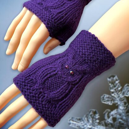 Easy Owl Fingerless Gloves