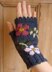 Dog Rose fingerless mitts