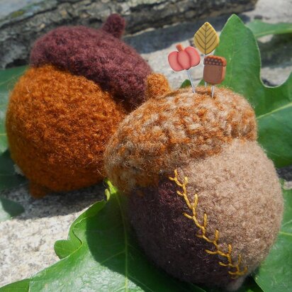 Crazy Quilt Acorn Pincushion