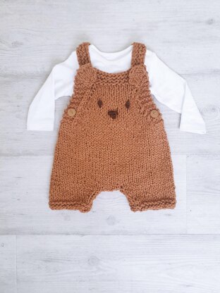 Baby Bear Chunky Shortie Dungarees 0-2 yrs