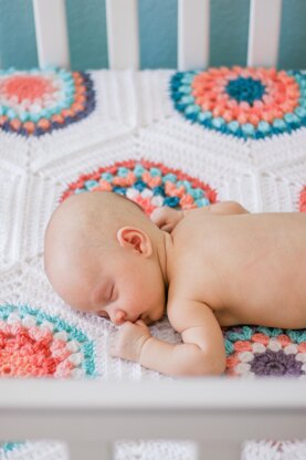 Grandmother's Flower Garden Crochet Quilt