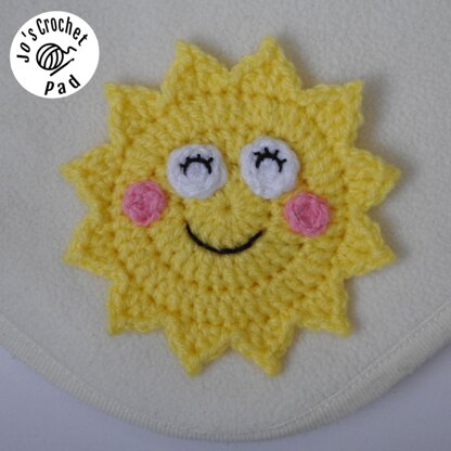 Sun Applique/Embellishment Crochet * sky collection including free base square pattern