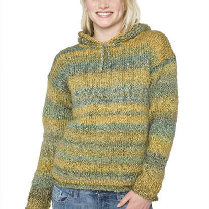 Hooded Knitted Sweater in Lion Brand Homespun - 60129AD