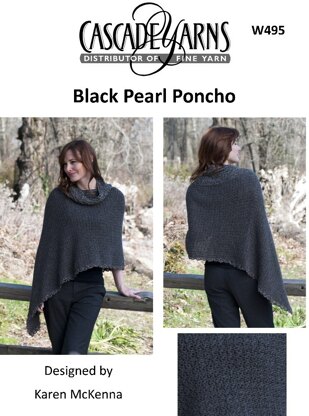 Black Pearl Poncho in Cascade Eco Alpaca - W495