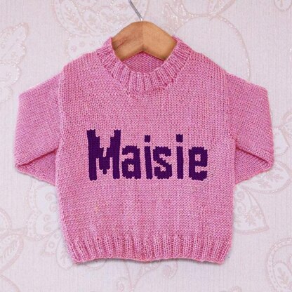 Intarsia - Maisie Moniker Chart - Childrens Sweater