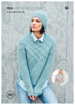 Sweater and Hat in Rico Fashion Alpaca Dream DK - 627 - Downloadable PDF