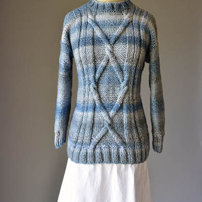 Blue Heartstrings Jumper in Universal Yarn Major - Downloadable PDF