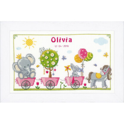 Vervaco Cute Animal Parade Cross Stitch Kit - 41cm x 24cm | LoveCrafts