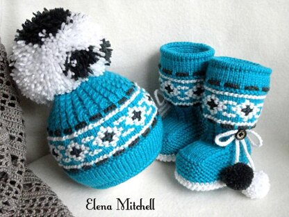 Knitting Baby Booties Baby Beanie Lovely Baby Set