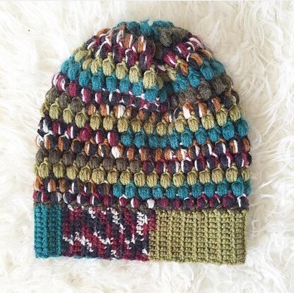 Puff Stitch Slouchy Beanie