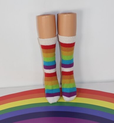Ladies Simple Rainbow Socks Circular