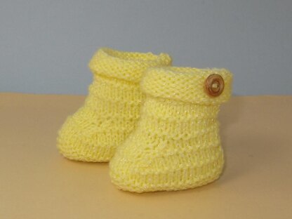 Easy Baby Stripey One Button Booties