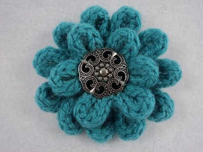 3" Flower Pin Pattern Knit & Crochet