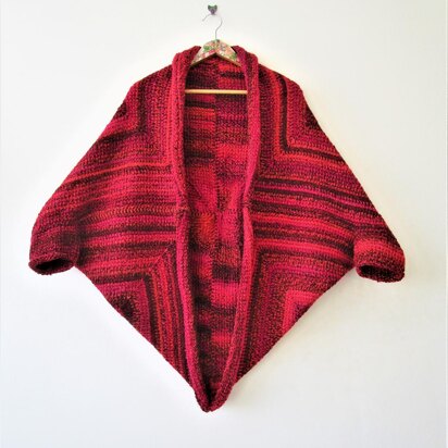 Mitered Squares Cocoon Shrug