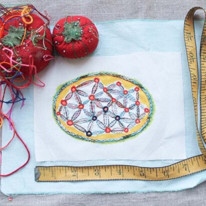 Dropcloth Samplers Colorburst - Seeds - Printed Embroidery Kit - 5in x 5in