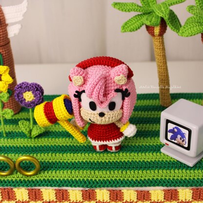 Amy Rose, the Hedgehog Amigurumi Crochet Pattern – PDF Digital Download (English)