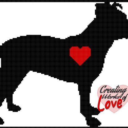 Pit Bull Silhouette Heart Stitch Graphgan