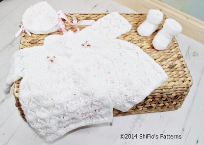 279-Lacey Matinee Set Knitting Pattern #279