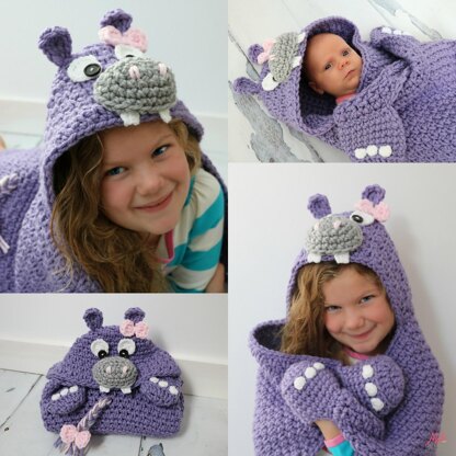 Hooded Hippo Blanket