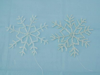 Wire Crocheted Sparkling Snowflake with Beads