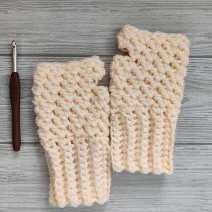 White Winter Wrist Warmers