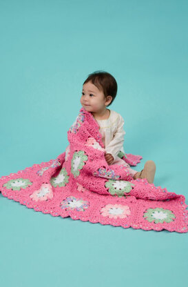 Flower Baby Blanket in Red Heart Soft Baby Steps - LW3541EN - Downloadable PDF