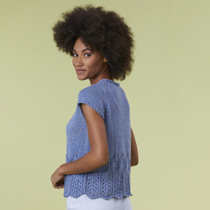 Malibu Tee - Top Knitting Pattern for Women in Tahki Yarns Newport 