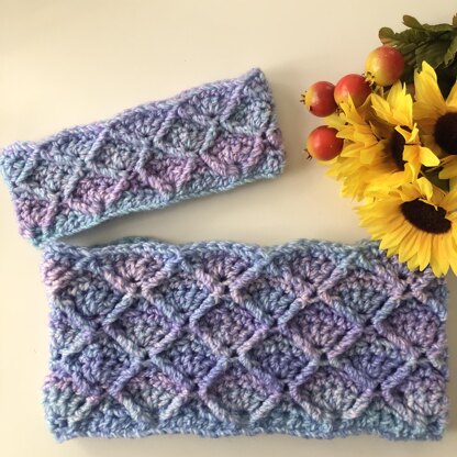 Mermaid Scales Cowl and Headband Set