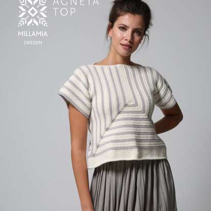 Agneta Top - Crochet Pattern For Women in MillaMia Naturally Soft Aran