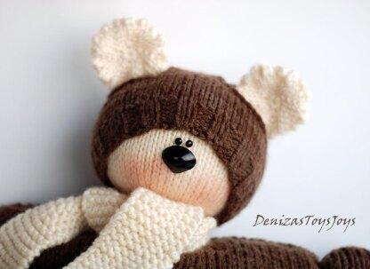 Waldorf knitted Bear doll for small babies